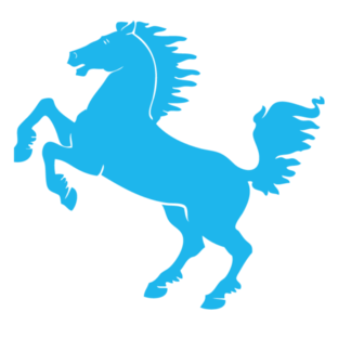 Logo der Glanz Group mit ikonischem blauen Pferdemblem